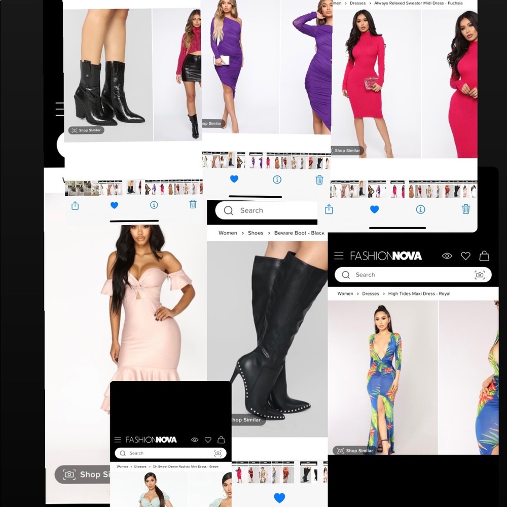Fashion nova bundle,all items lightly worn or brand new. Shoes 7 (7.5)